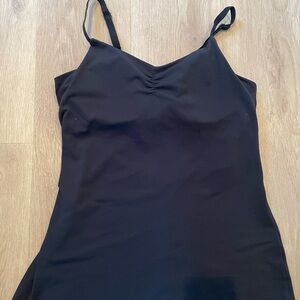 Black Spaghetti Strap top- open back cutout